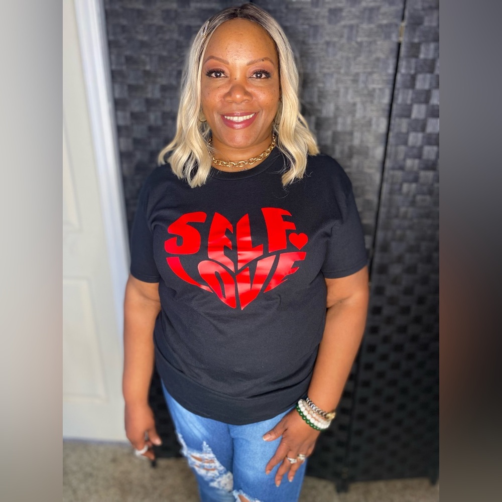 Dani Self Love Black & Red Short Sleeve Tee